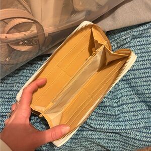 Elegant White and Tan Women's Wallet